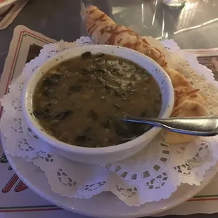 Tuscany soup is amazing! Similar to a minestrone soup but with a variety of tasty spices and veggies. Bread stick tastes great as well.