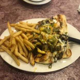 Chicken Philly and Fries