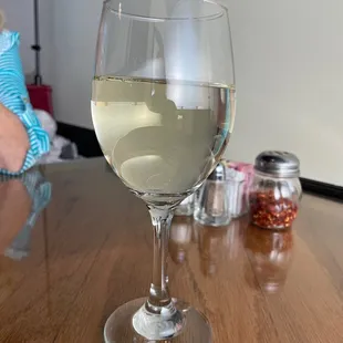 a glass of white wine