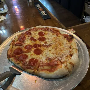 a pepperoni pizza