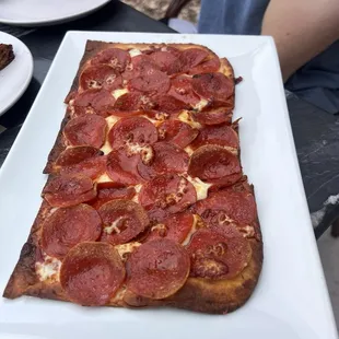 Classic pepperoni flat bread pizza