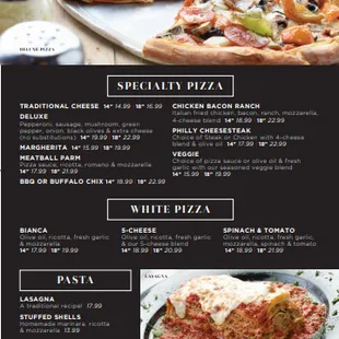 Pizza, Pasta, and Soft Drinks