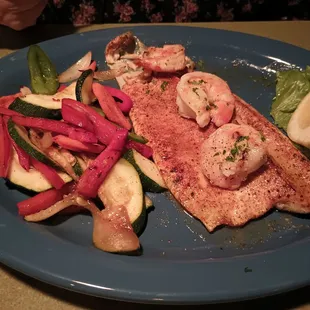 Cajun Trout with grilled vegetables