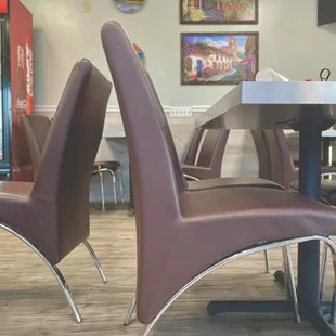 Inside Tustacos with very comfortable seating.