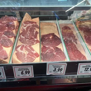 a variety of cuts of meat