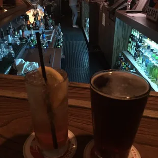 two beverages on a table