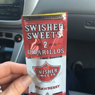 a packet of swisher sweet cigarettes
