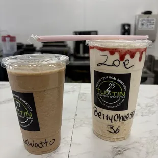 Berry Cheesecake 36g protein &amp; Caramel Macchiato (blended)