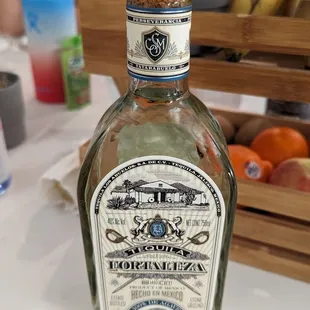 a bottle of tequila