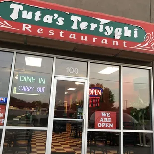 the front of the restaurant
