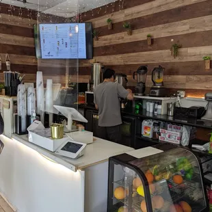 a man working in a cafe