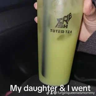 My daughter kiwi Yakult tea with no bottom fruit.
