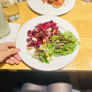 Roasted Beets, Prosciutto &amp; Arugula, Bruschetta