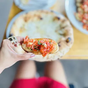 Bruschetta, Minestrone Soup, Spaghetti D&apos;Abruzzo