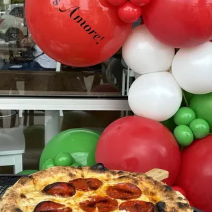 Quattro Formaggi (4 cheese) Pizza with added pepperoni.