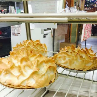 two pies on a cooling rack