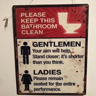a sign that reads, please keep this bathroom clean