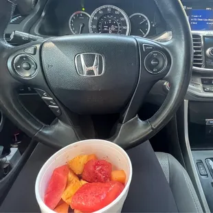 steering wheel and dashboard