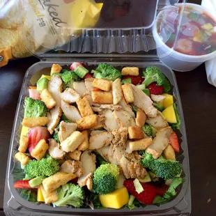 J.R. Salad! Fresh mangos, strawberries, avocados, and veggies with grilled chicken! So good :)