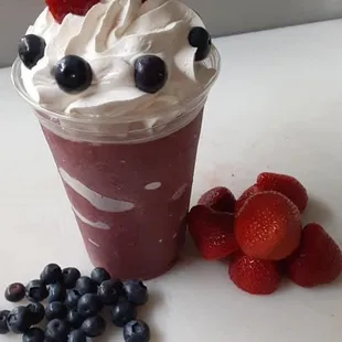 Blueberry strawberry smoothie