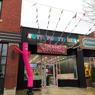 the entrance to a grand opening