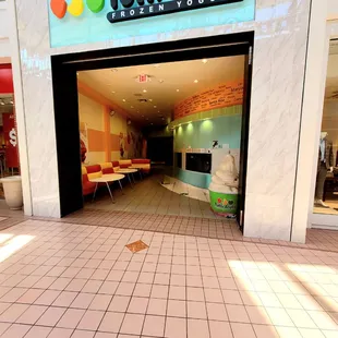 the entrance to a store