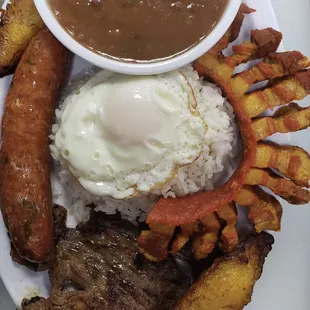 Paisa plate typical Colombian dish / bandeja paisa