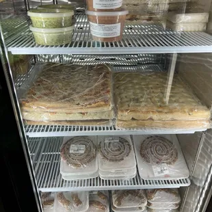 Take and bake bread options, premium meats, sauces.