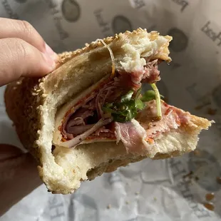 Yummy cold cuts layered to perfection!