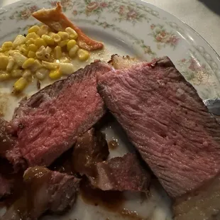 Perfectly cooked rib eye