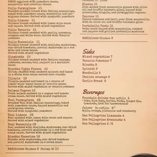 a menu for a restaurant