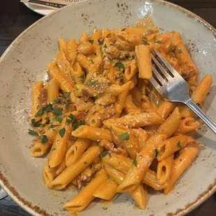 Italian bacon and onion penne alla vodka