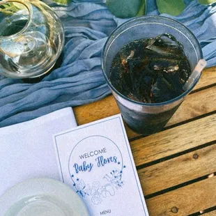 cute table set up (with an icy cherry coke)