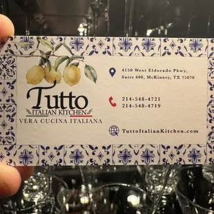 Beautiful business card that perfectly captures the style and feel of the Amalfi Coast