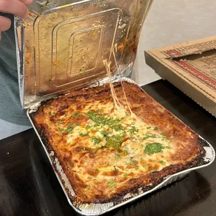 Complimentary lasagna that they gave us because they felt like the wait had been a little too long