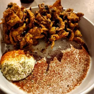 Fried Mushrooms and Artichokes with Garlic Aioli