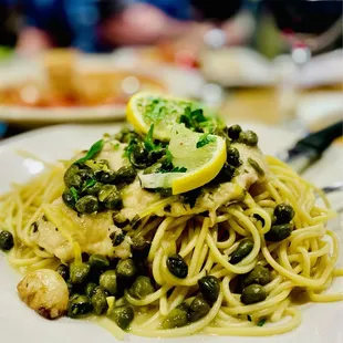 Chicken Piccata here is Superb. The best one I have ever had, made with Italian salt capers &amp; spegetti. Moi fave combo OuiOui :)...