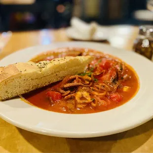 Special Appetizer: Baby Octopus, comes in a tomato sauce with cherry tomatoes &amp; warm toasted garlic bread. Super Fresh. Excellent.