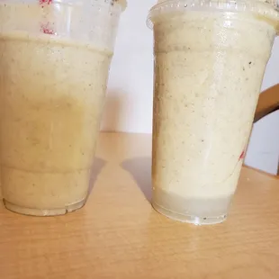 two glasses of smoothie