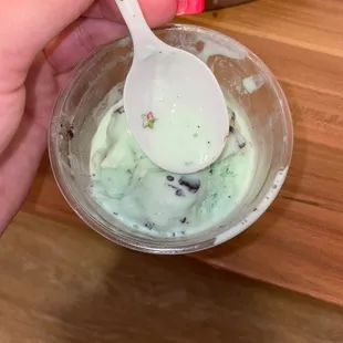 Cardboard star cut out in icecream