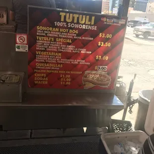 the menu