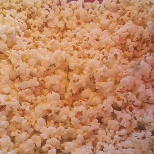 a close up of a bowl of popcorn