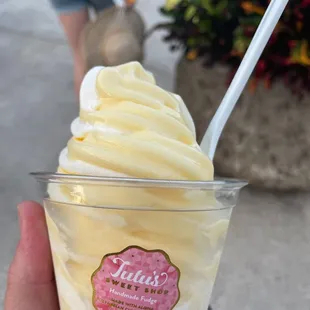 a cup of ice cream