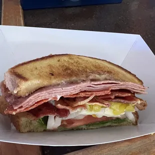 Half of an Italian sandwich not listed on the menu. I actually ate half before I remembered to take a picture. You get two of these.