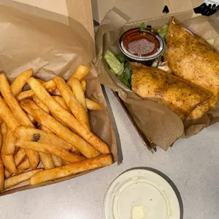 Buffalo Crispy Chicken Wrap &amp; Fries