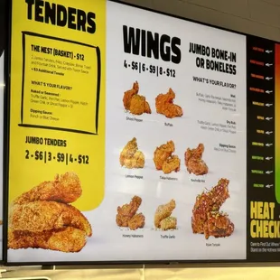 Wings and Tenders along with the flavors