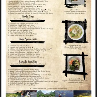 Menu front.