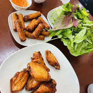 House Special Egg Rolls and Fish Sauce wings!