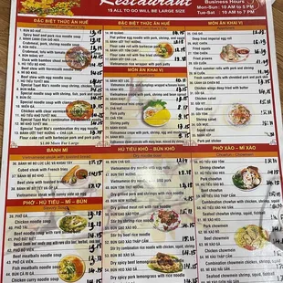 ramen and noodles, menu