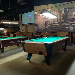 3 coin operated pool tables ($1/game)